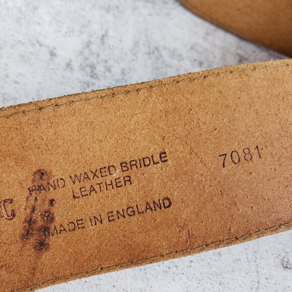 Vintage Banana Republic England Made Leather Belt Wide Western Equestrian Brown - Picture 8 of 13